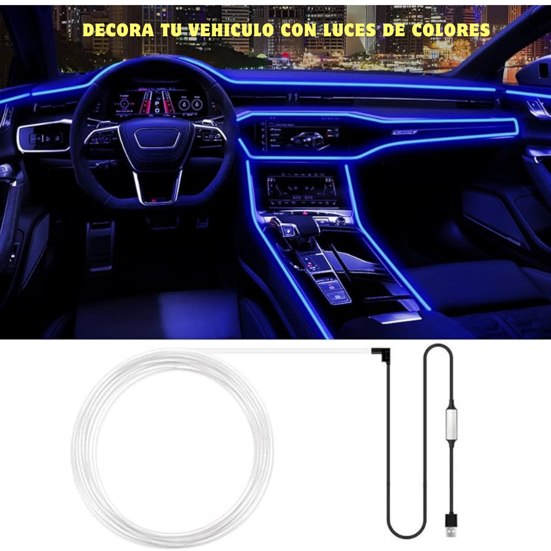 Transforma el Interior de tu Auto en Segundos con Luces LED RGB Personalizables